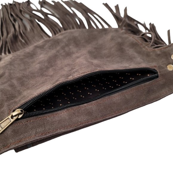 2025Genuine LeatherFestival Cow Girl Pocket Belt | Hip bag with Fringe Coffee… - Picture 5 of 14